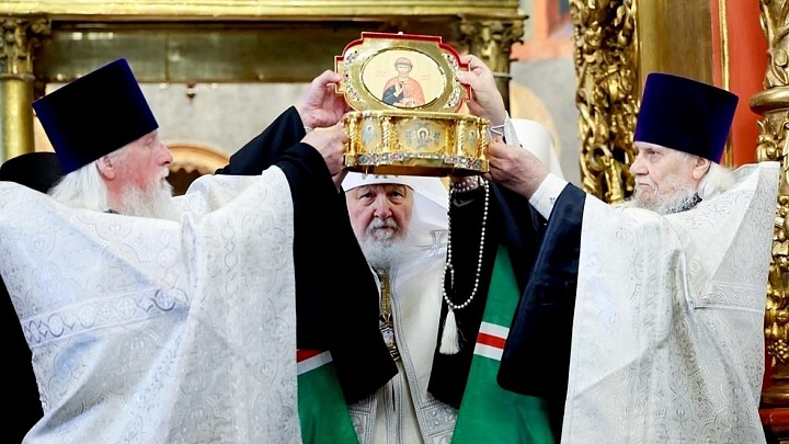 Патриарх Кирилл отслужил молебен у саркофага Дмитрия Донского
